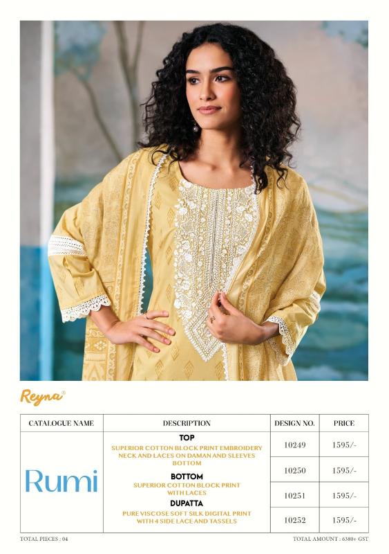 reyna rumi cotton block print pretty look 3pcs dress supplier 