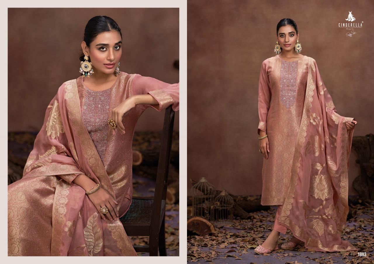 cinderella vienna organza jacquard fashionable unstitch suits  