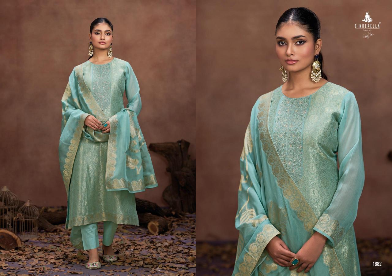 cinderella vienna organza jacquard fashionable unstitch suits  