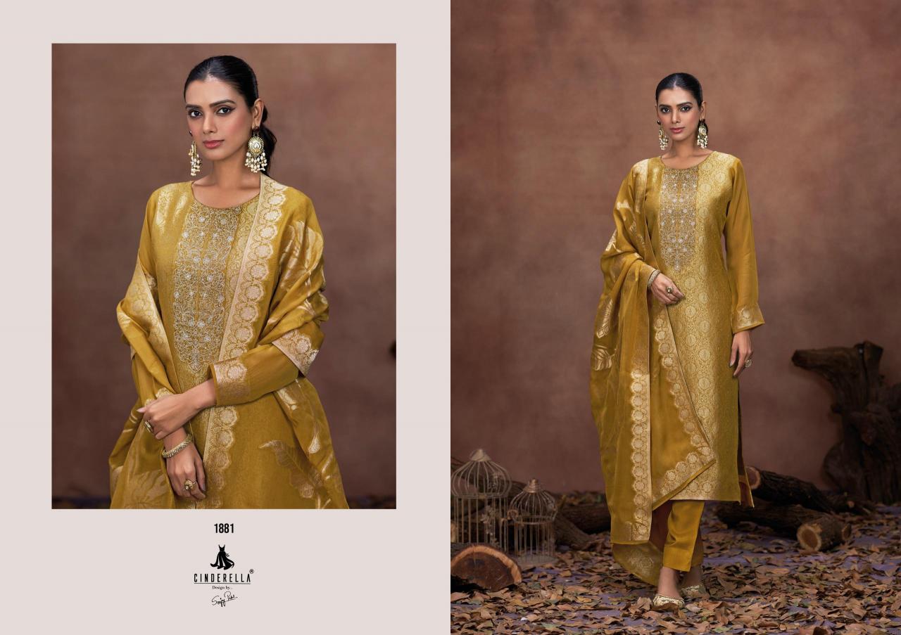 cinderella vienna organza jacquard fashionable unstitch suits  