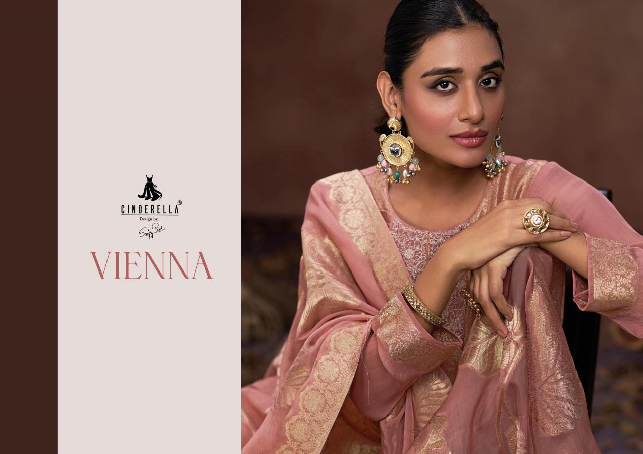cinderella vienna organza jacquard fashionable unstitch suits  
