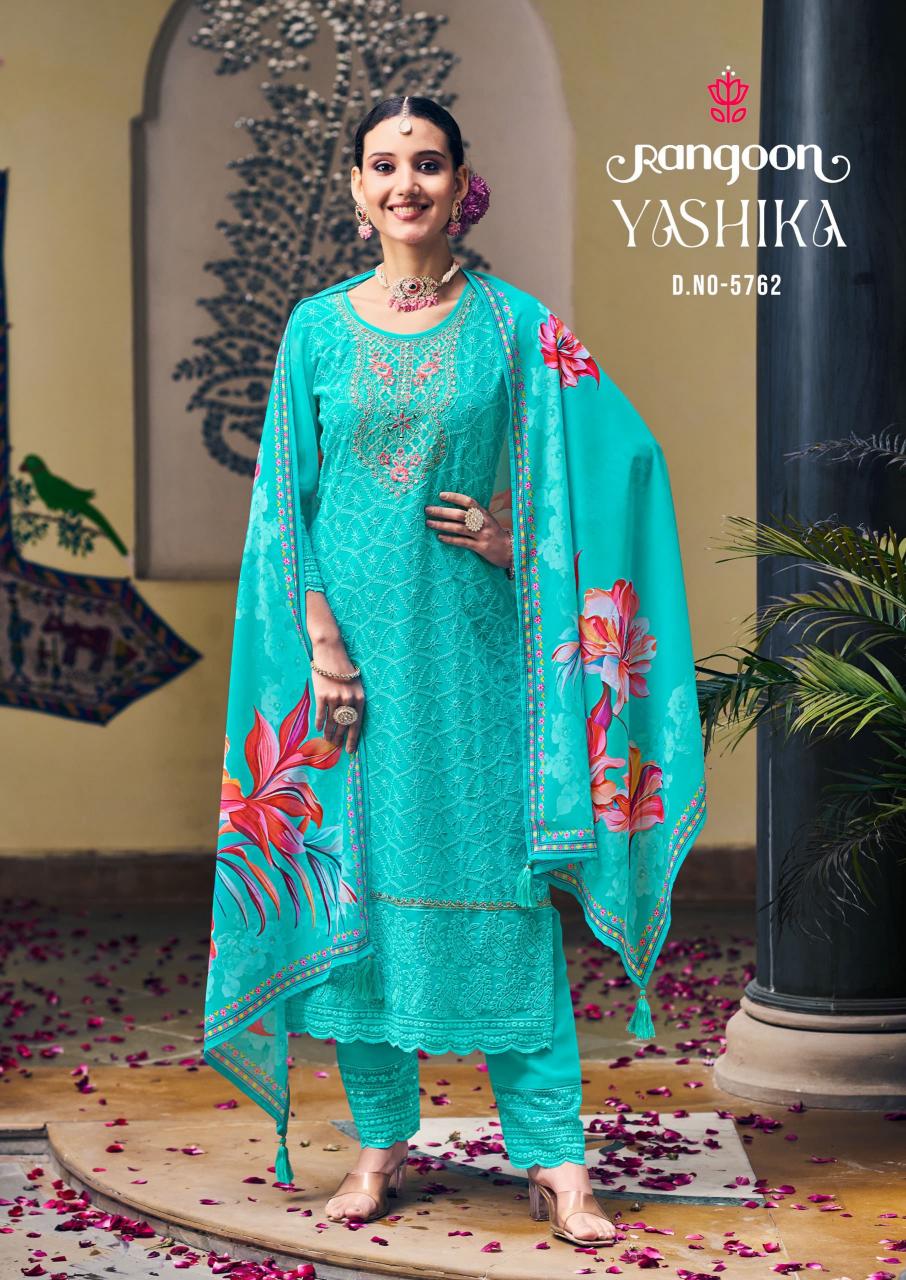 rangoon yashika chiffon georgette fully stitch classic salwar suit sets 