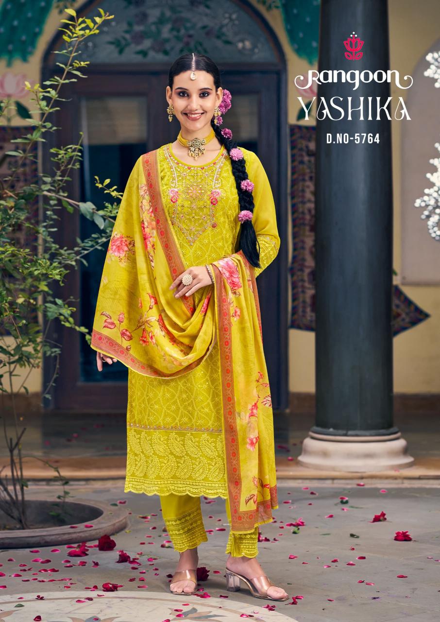rangoon yashika chiffon georgette fully stitch classic salwar suit sets 