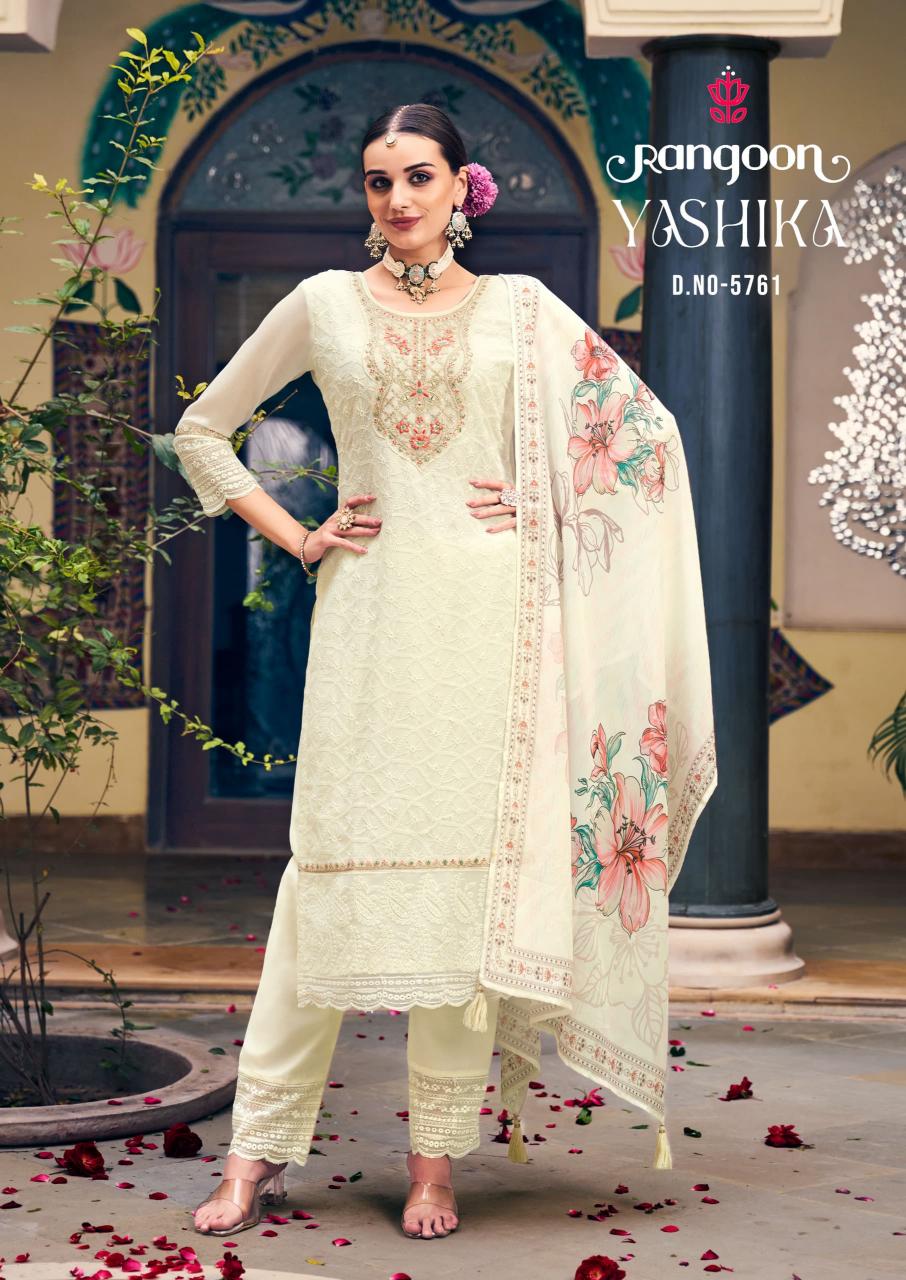 rangoon yashika chiffon georgette fully stitch classic salwar suit sets 