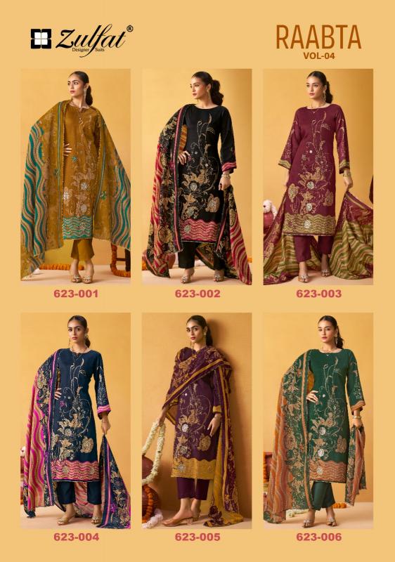 raabta vol 2 by zulfat designer jam cotton readymade plus size 3pcs dress 