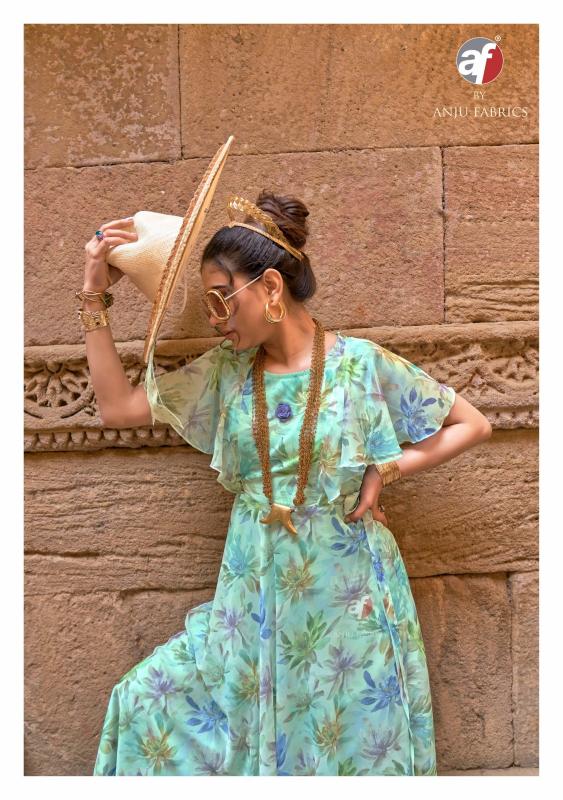 coral charm vol 5 by anju fab fully stitch western chiffon floral one piece dress