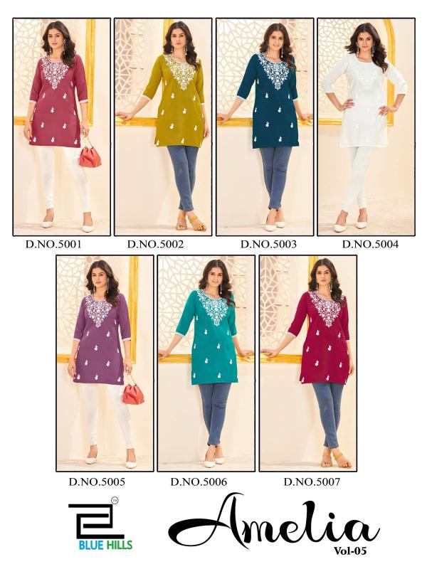 amelia vol 5 by blue hills rayon readymade classic look big size tops 