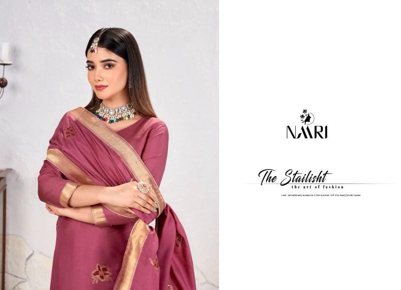 naari chhaava traditional muslin mina jacquard dress material online