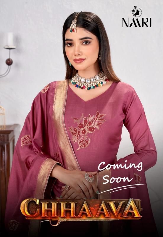 naari chhaava traditional muslin mina jacquard dress material online