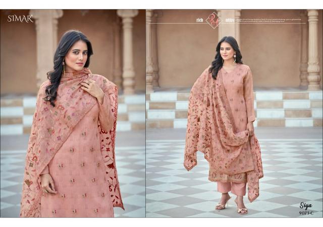 siya by glossy viscose organza fancy unstitch salwar suit 