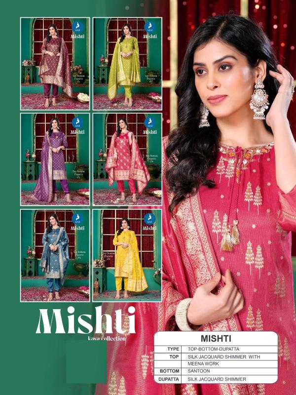 mishti by kaya silk jacquard shimmer full stitch plus size classic 3pcs dress