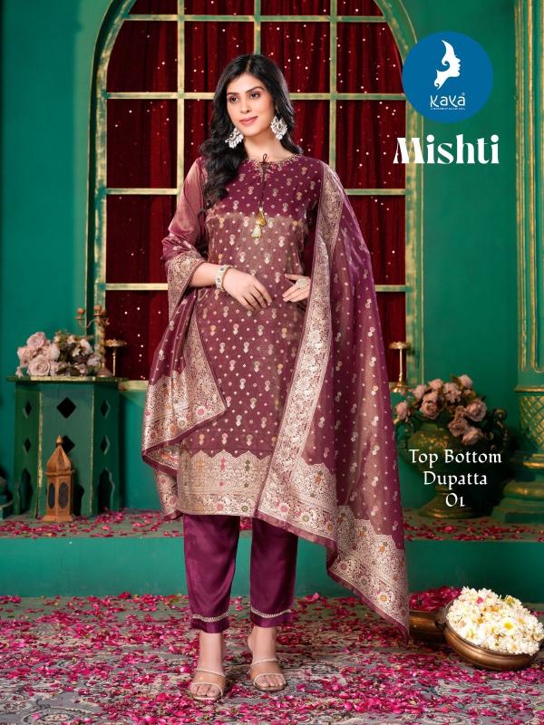 mishti by kaya silk jacquard shimmer full stitch plus size classic 3pcs dress