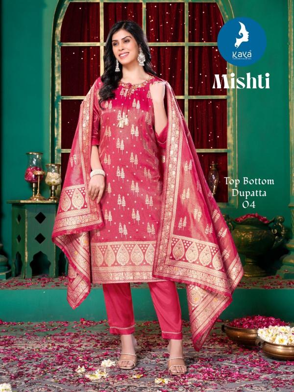 mishti by kaya silk jacquard shimmer full stitch plus size classic 3pcs dress