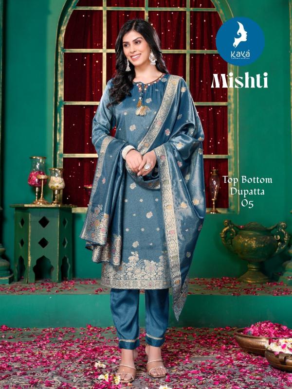 mishti by kaya silk jacquard shimmer full stitch plus size classic 3pcs dress