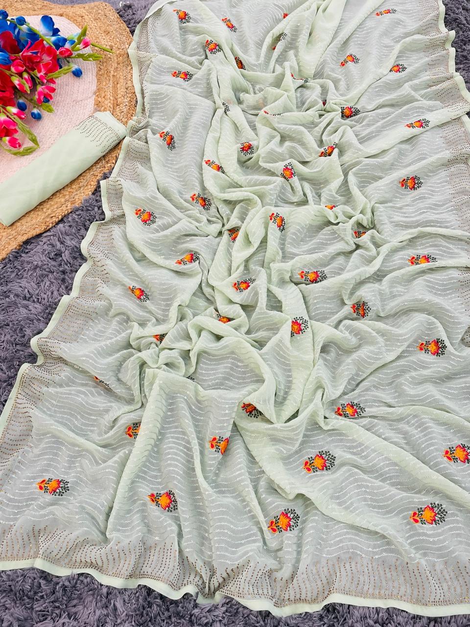 pr ds 643 faux georgette attractive look sequence work saree online 