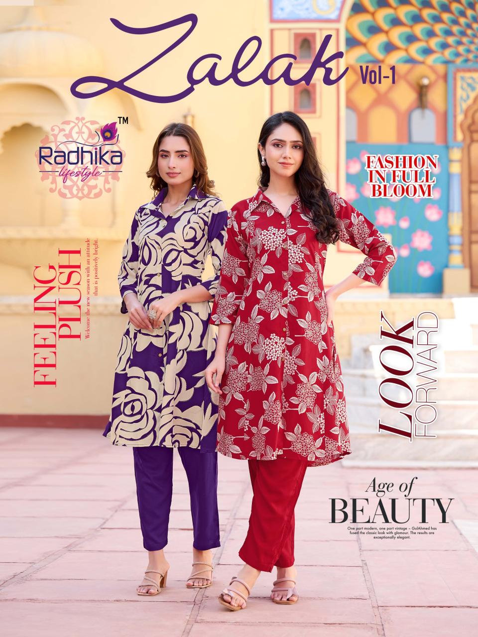 zalak vol 1 by radhika lifestyle rayon fullstitch plus size  co-ord set online 