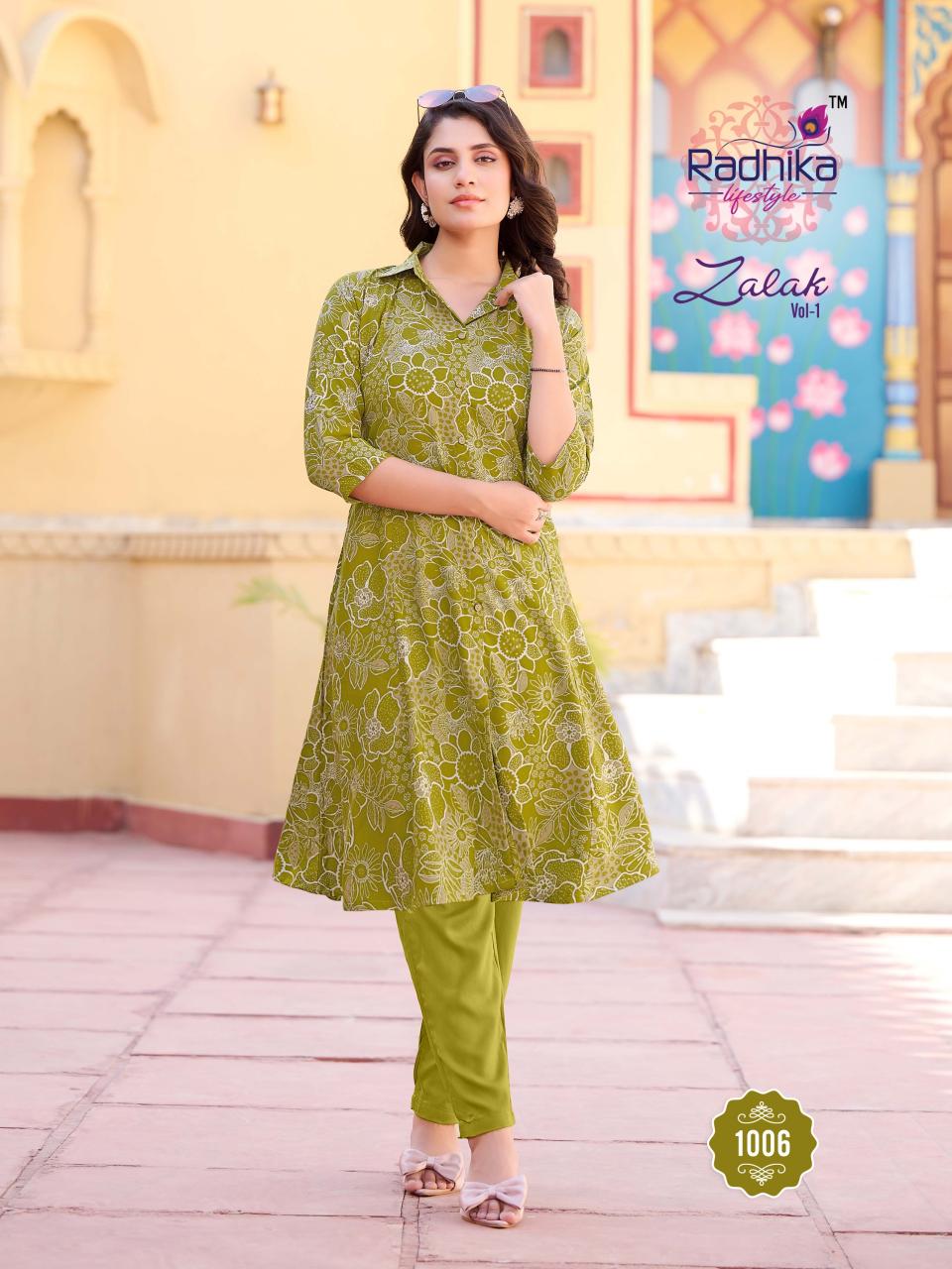 zalak vol 1 by radhika lifestyle rayon fullstitch plus size  co-ord set online 