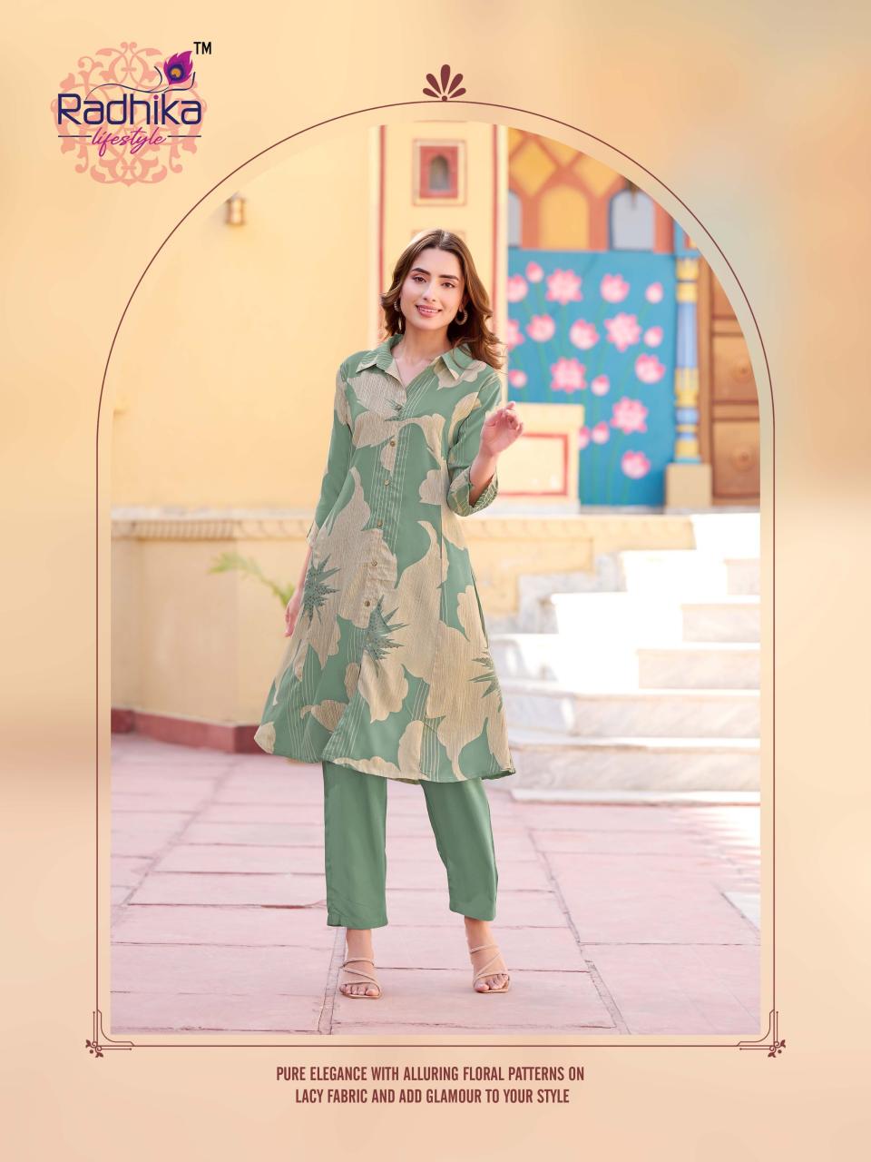 zalak vol 1 by radhika lifestyle rayon fullstitch plus size  co-ord set online 