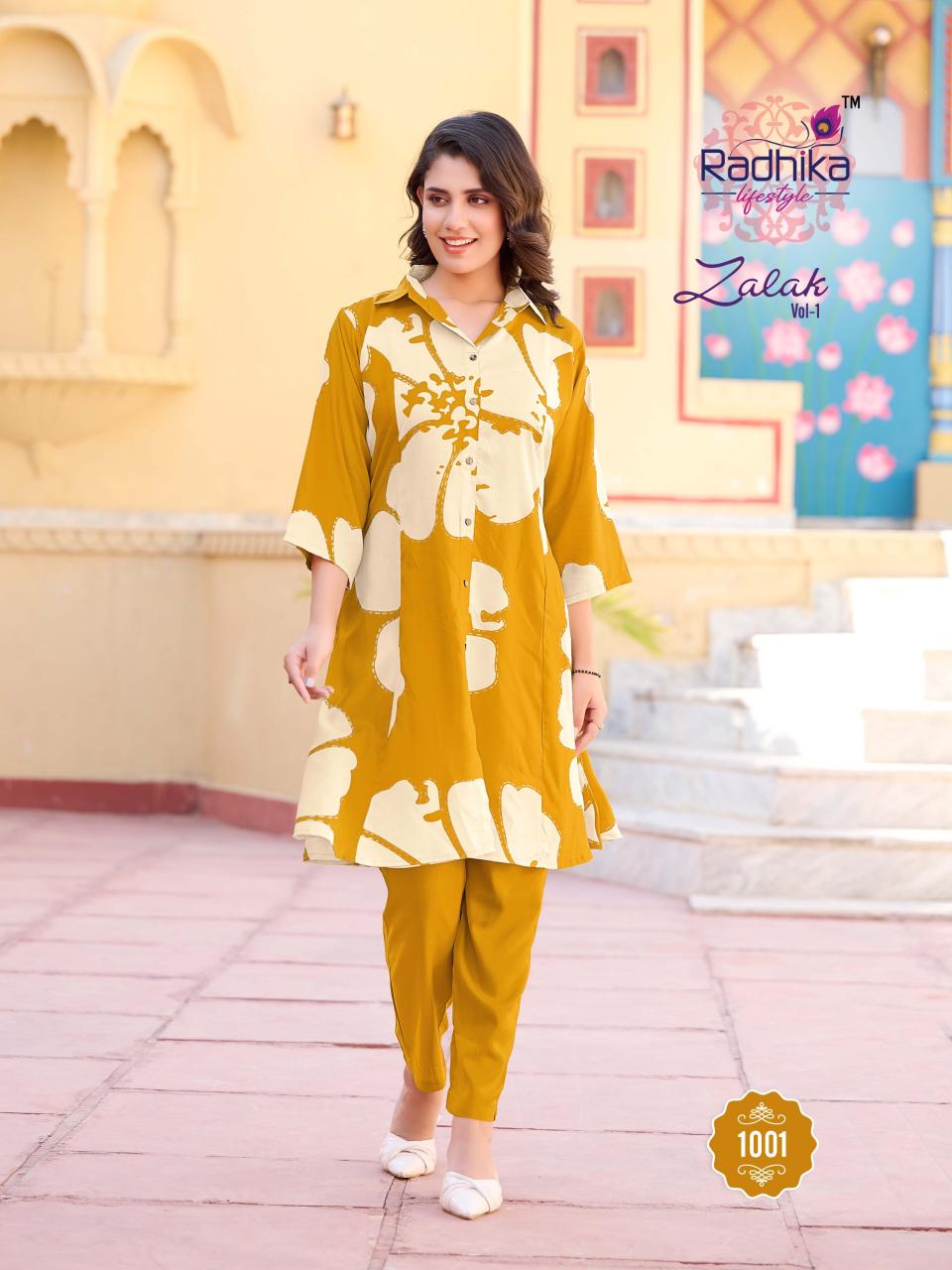 zalak vol 1 by radhika lifestyle rayon fullstitch plus size  co-ord set online 