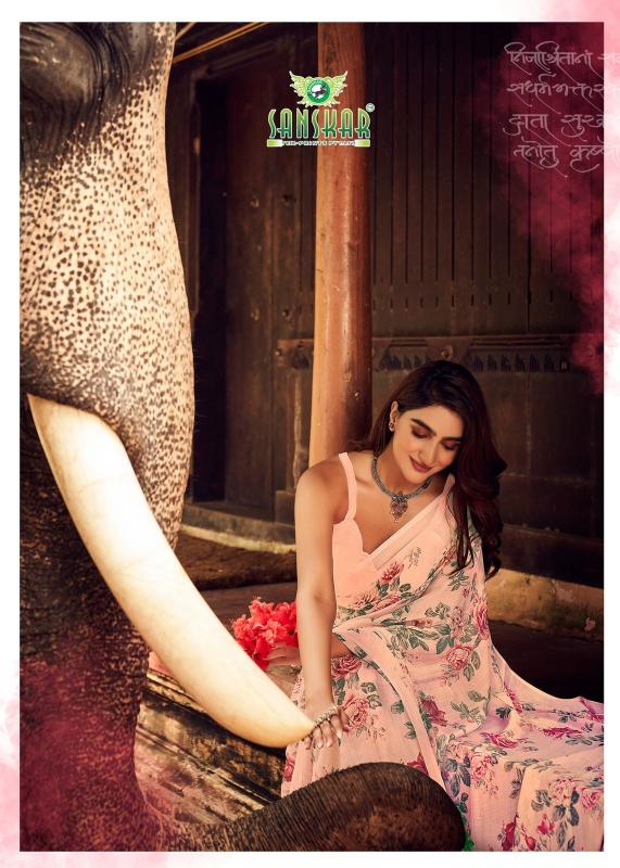 coconut by sanskar tex prints sartin siffon unique colours florence print saree 