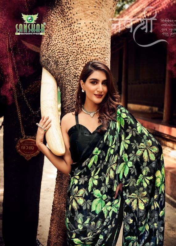 coconut by sanskar tex prints sartin siffon unique colours florence print saree 