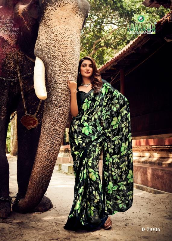 coconut by sanskar tex prints sartin siffon unique colours florence print saree 
