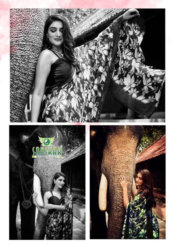 coconut by sanskar tex prints sartin siffon unique colours florence print saree 