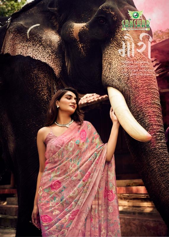 coconut by sanskar tex prints sartin siffon unique colours florence print saree 