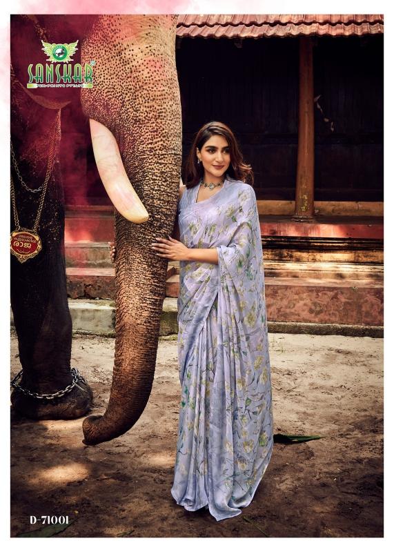 coconut by sanskar tex prints sartin siffon unique colours florence print saree 