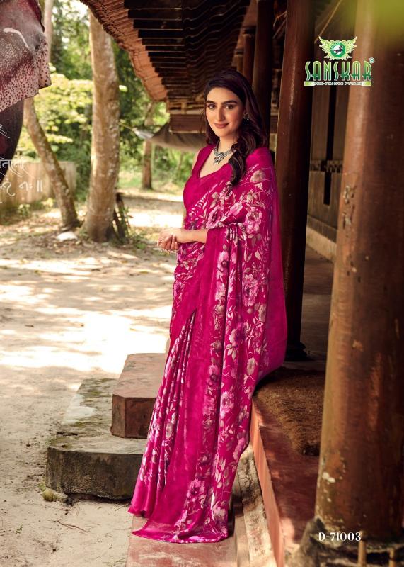 coconut by sanskar tex prints sartin siffon unique colours florence print saree 