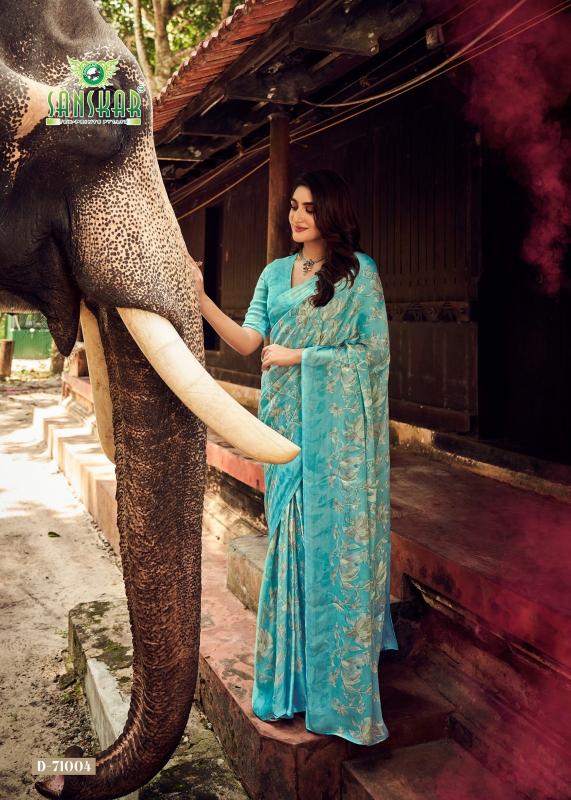 coconut by sanskar tex prints sartin siffon unique colours florence print saree 