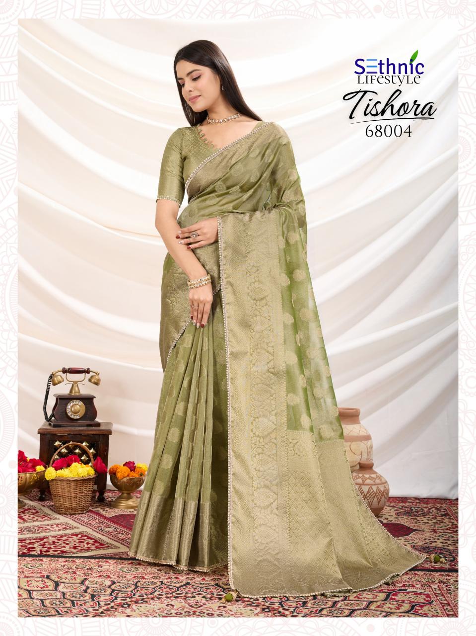 tishora by sethnic lifestyle crush tissue silk best saree online 