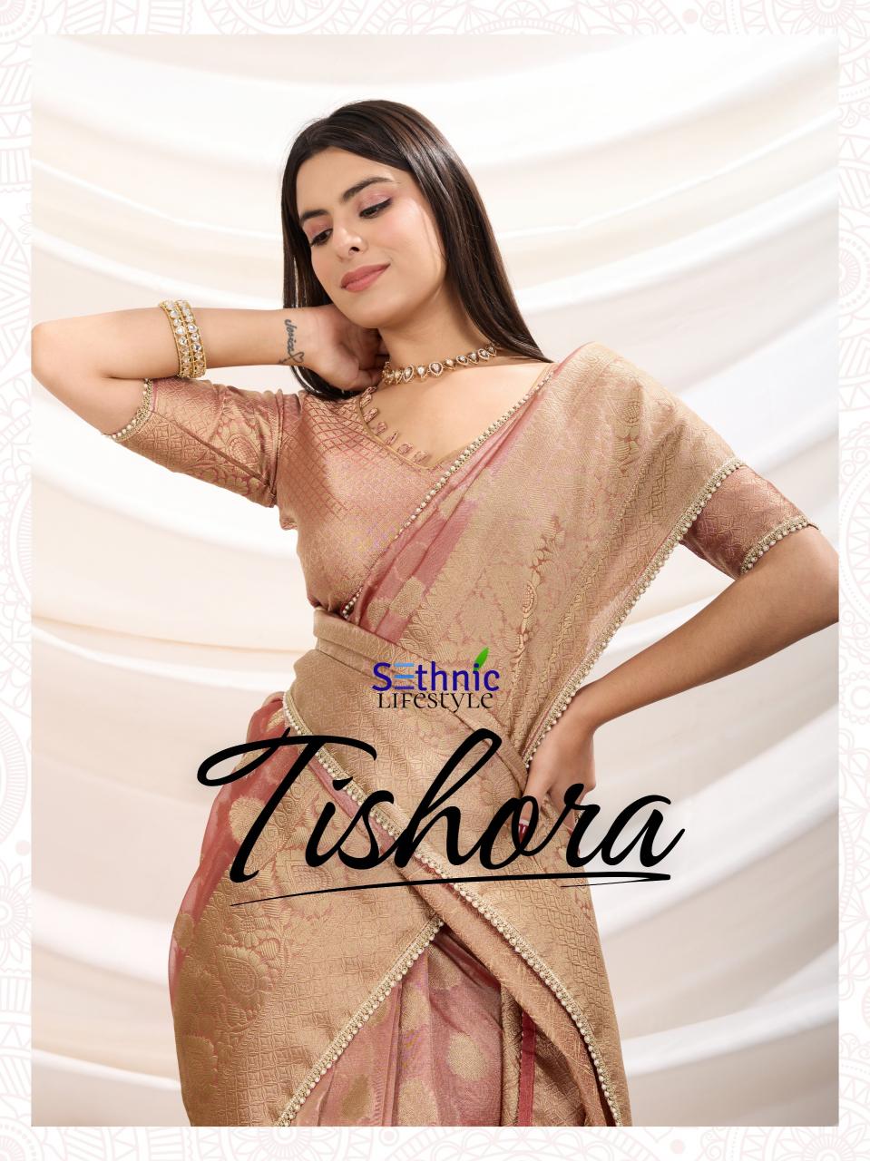 tishora by sethnic lifestyle crush tissue silk best saree online 