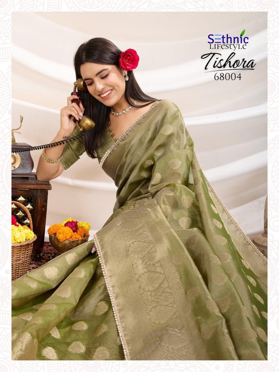 tishora by sethnic lifestyle crush tissue silk best saree online 