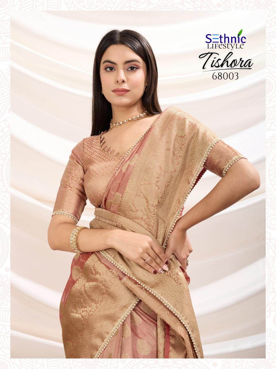 tishora by sethnic lifestyle crush tissue silk best saree online 