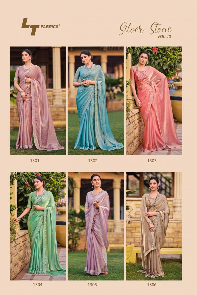 lt fashion silver stone vol 13 cosmos with swarovski amazing work stylish saree online 