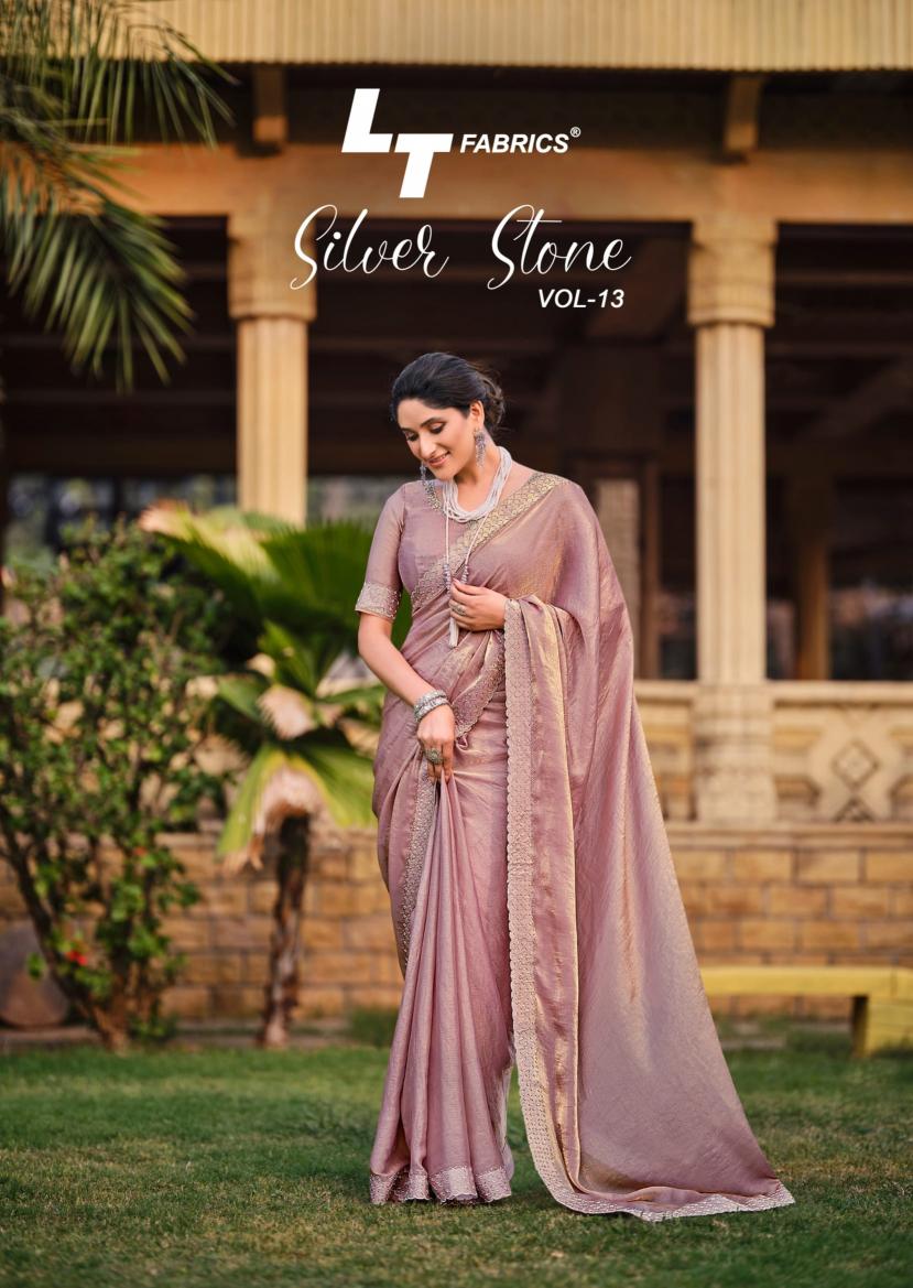 lt fashion silver stone vol 13 cosmos with swarovski amazing work stylish saree online 
