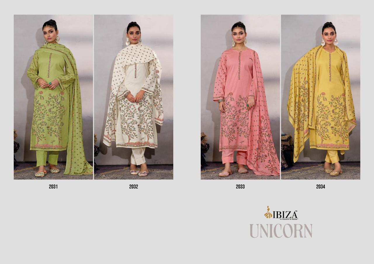 ibiza unicorn lawn cotton classic look unstitch 3pcs dress 