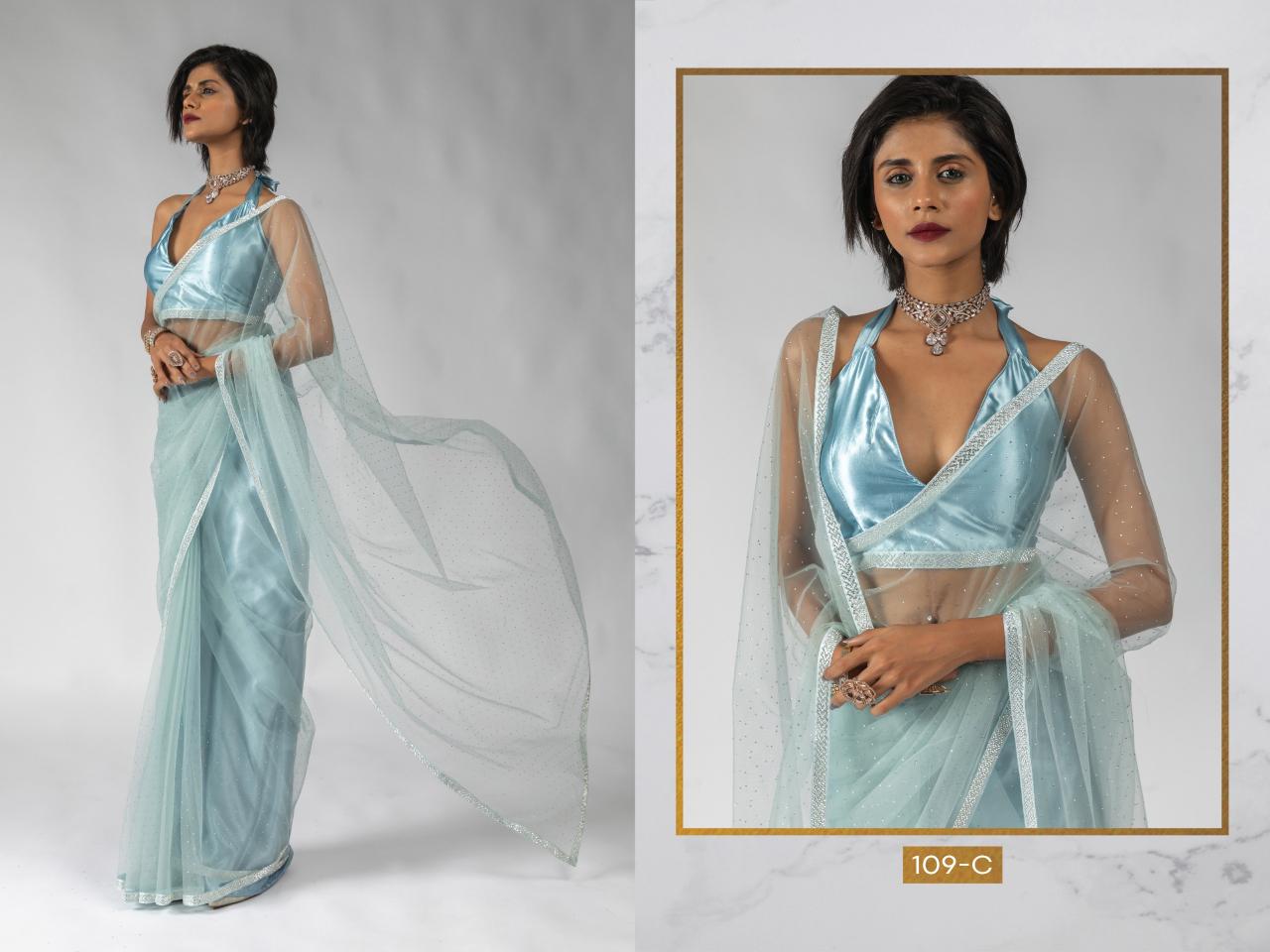 109a-109f burtterfly soft net shop trendy ready to wear sarees online 