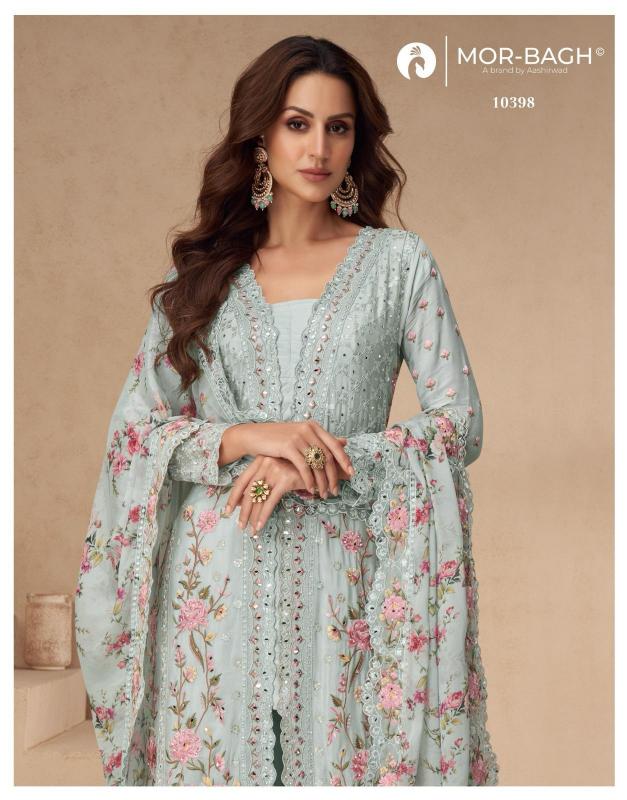 aarna color plus by aashirwad creation chinon silk readymade trendy plazzo 3pcs dress