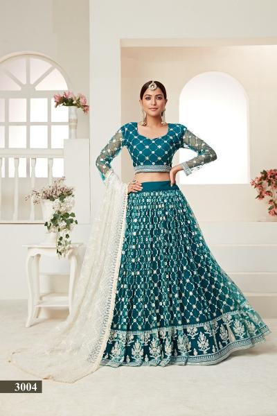 amrita vol 1 by aawiya free size butterfly net party wear lehenga choli supplier 