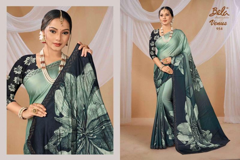 venus by  bela fashion satin print gorgeous look sarees 