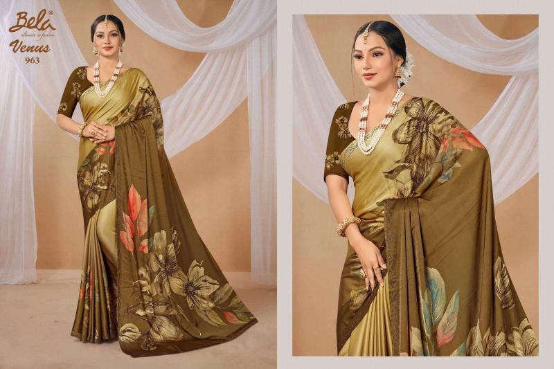 venus by  bela fashion satin print gorgeous look sarees 