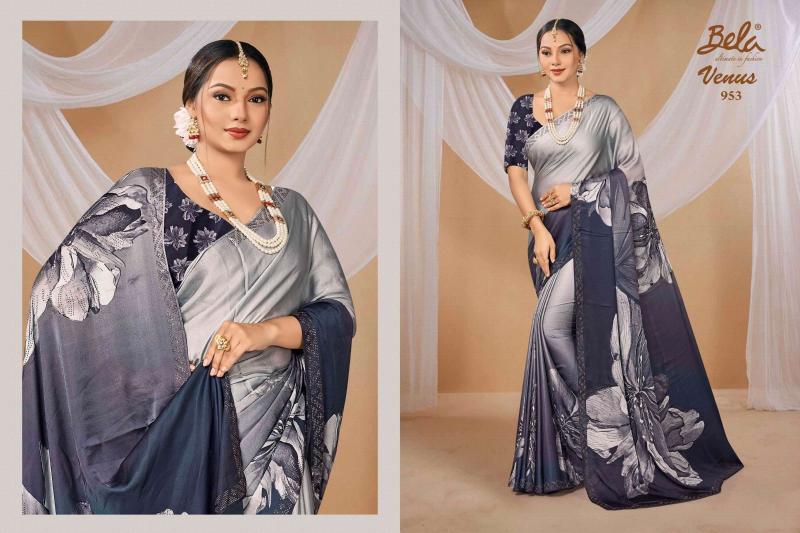 venus by  bela fashion satin print gorgeous look sarees 