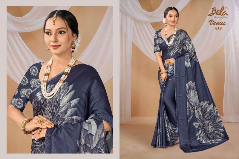 venus by  bela fashion satin print gorgeous look sarees 