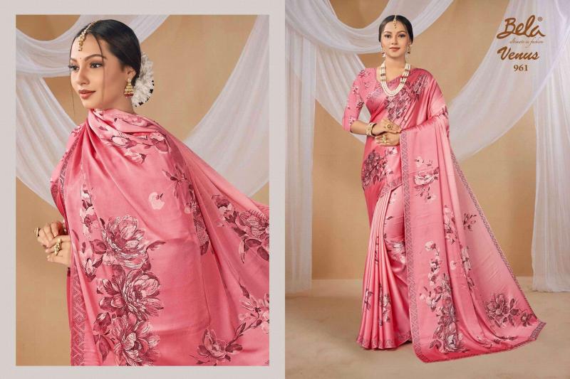 venus by  bela fashion satin print gorgeous look sarees 
