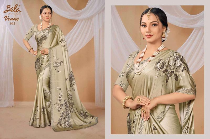 venus by  bela fashion satin print gorgeous look sarees 