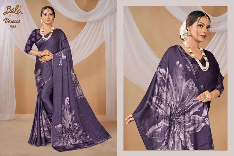 venus by  bela fashion satin print gorgeous look sarees 