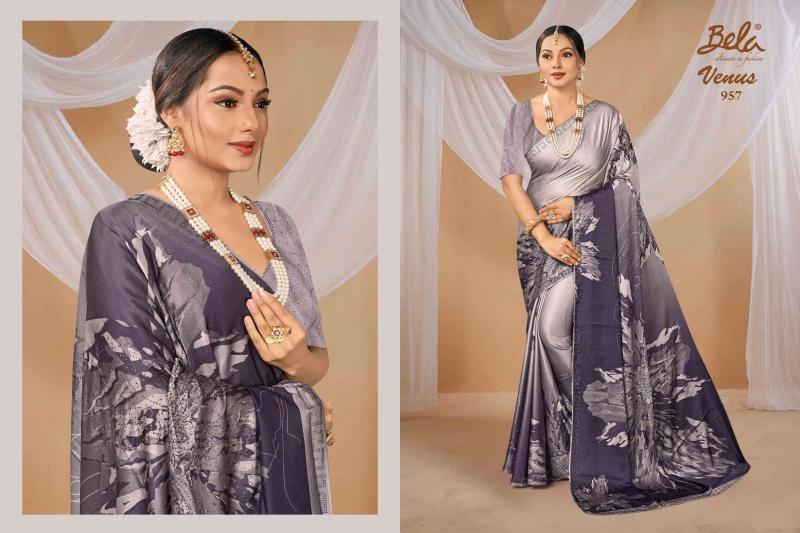 venus by  bela fashion satin print gorgeous look sarees 