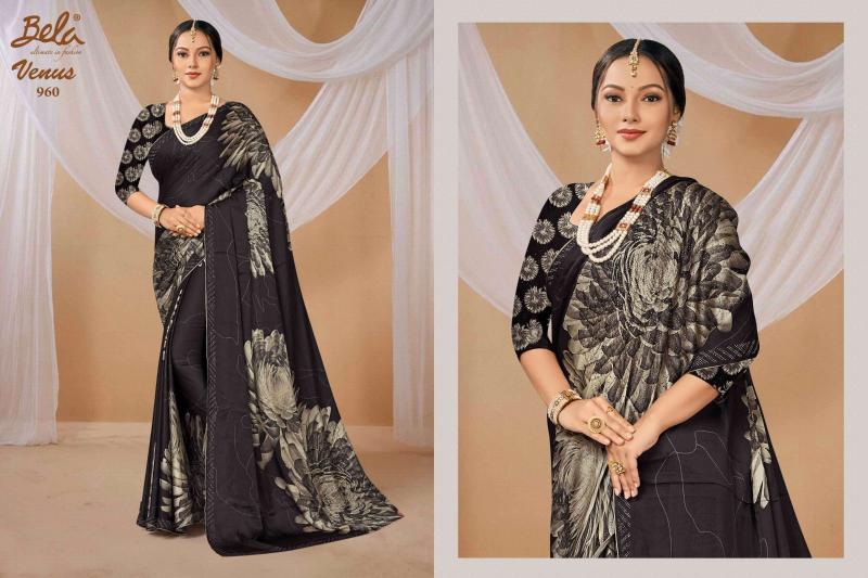 venus by  bela fashion satin print gorgeous look sarees 